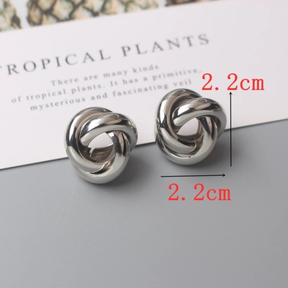 Gold Filled Knot Statement Earrings - Picture 3 of 4